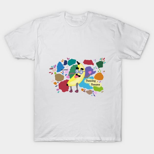 Fruit party Dancing banana T-Shirt by KDaisy.design